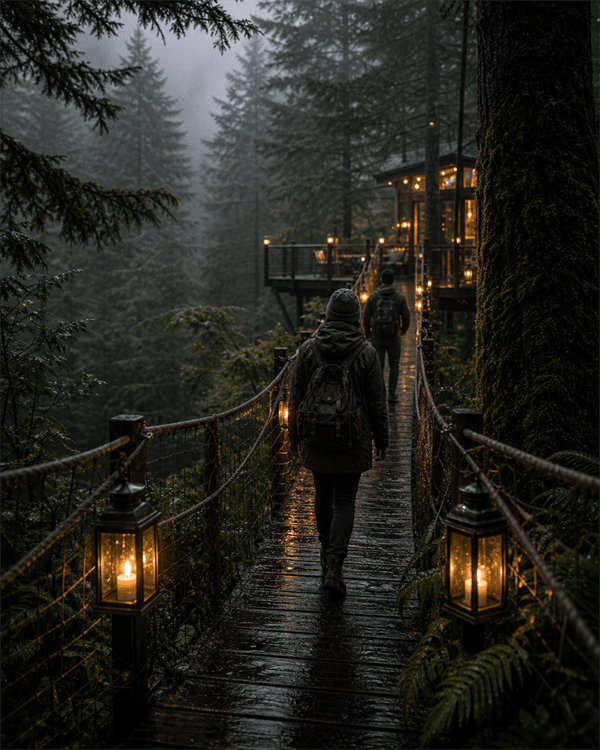 Morning on the canopy bridge